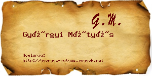 Györgyi Mátyás névjegykártya