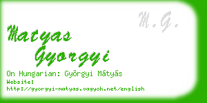 matyas gyorgyi business card